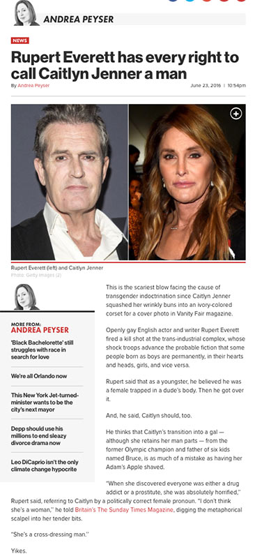 Rupert Everett has every right to call Caitlyn Jenner a man